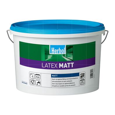 HERBOL Latex Matt 5 Liter WEISS Wandfarbe Innenfarbe Latexfarbe Mattlatex