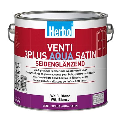 HERBOL Venti 3Plus Aqua Satin 0.75 Ltr seidenglänzend Fensterlack Hybrid-System