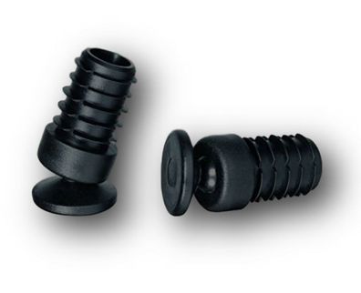 4 Fußstopfen/ Stuhlgleiter/ Möbelfüße mit Gelenk Kunststoffgleitfläche Schwarz