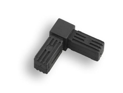1 Steckverbinder für Quadratrohr, rechte Winkel, Kunststoff/ Polyamid, Schwarz