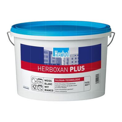 HERBOL Herboxan Plus 5 Liter WEISS Tuchmatt Fassadenfarbe Silikonharzfarbe