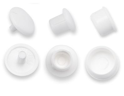 50 Abdeckkappen/ Stopfen für Bohrungen von 10 - 25 mm, Kunststoff, Weiß