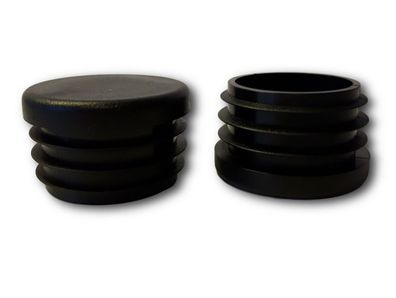 1 Gleiter/ Endkappe/ Rohrstopfen/ Stuhlgleiter, rund 70 - 150 mm, Kunststoff, schwarz