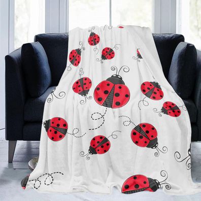 Neu Ladybug Fleece Blanket Ladybird Klimaanlage Schlafdecke Säugling Steppdecke Decke