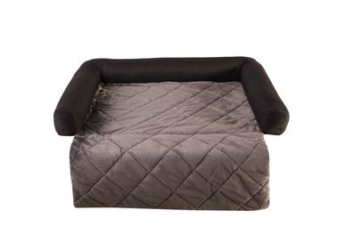 Hunde Sofa und Reisbett Camil schwarz/ grau felxibel ca. 90x55x12 cm mit Schutz