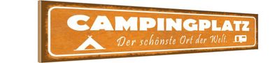 vianmo Holzschild Holzbild Spruch 46x10 cm Campingplatz der schönste Ort