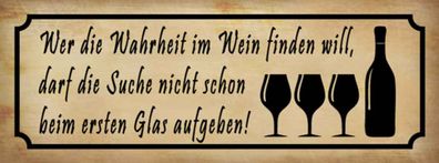 vianmo Holzschild Holzbild Spruch 27x10 cm Wer Wahrheit im Wein finden will