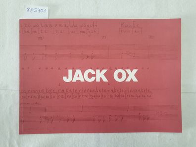 Jack Ox : Die Sonate in Urlauten von Kurt Schwitters : (Neuwertig) :
