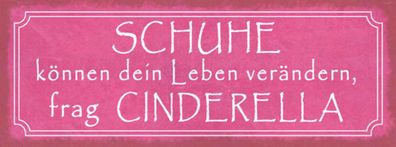 vianmo Holzschild Holzbild Spruch 27x10 cm Schuhe verändern frag Cinderella