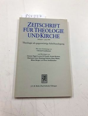 Mohr Siebeck: Theologie als gegenwärtige Schriftauslegung.