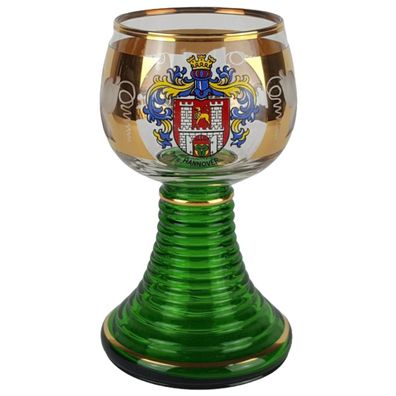 Römer Weinglas Andenkenglas Hannover Goldrand H 14,7 cm