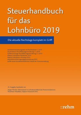 Plenker, Jürgen: Steuerhandbuch für das Lohnbüro 2019: Die perfekte Ergänzung für den