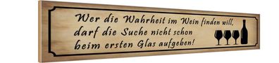vianmo Holzschild Holzbild Spruch 46x10 cm Wer Wahrheit im Wein finden will