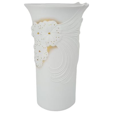 AK Kaiser Catania Bisquit Porzellan Vase 740/3 weiß gold H 23,3 cm
