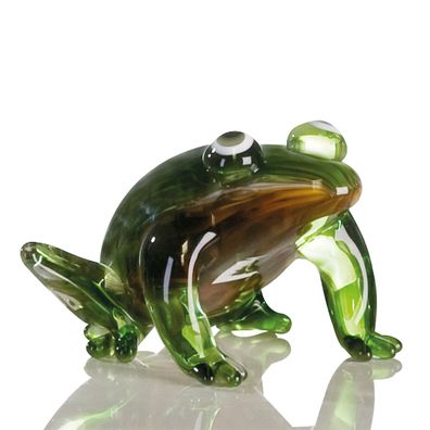 Casablanca Glasart, Figur, Frosch, "Frosch", Glas, grün, , L. 13 cm, B. 12,5 cm, ...