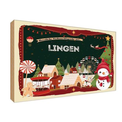 vianmo Holzschild Holzbild 20x30 cm Weihnachten aus LINGEN