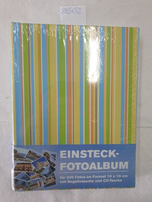 Einsteck-Fotoalbum für 200 Fotos mit Negativtasche und CD-Tasche ( Design: Streifen-M