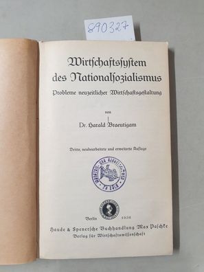 Wirtschaftssystem des Nationalsozialismus : Probleme neuzeitlicher Wirtschaftsgestalt