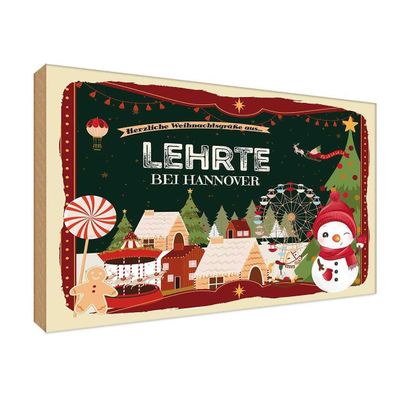 vianmo Holzschild Holzbild 20x30 cm Weihnachten LEHRTE BEI Hannover