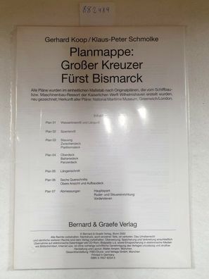 Planmappe: Großer Kreuzer Fürst Bismarck :
