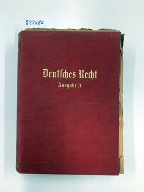Frank, Dr. Hans (Hrsg.): Deutsches Recht 9. Jahrgang 1939 Heft 1/2-24 Zentralorgan de