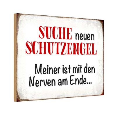 vianmo Holzschild Holzbild Spruch 18x12 cm suche neuen Schutzengel