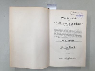 Wörterbuch der Volkswirtschaft in zwei Bänden (komplett) :