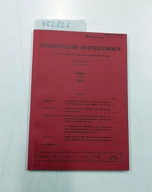 Breddin, Hans (Hrsg.): Geologische Mitteilungen - Band 4, Heft 1