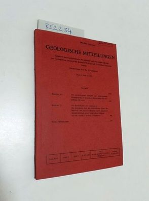 Breddin, Hans (Schriftleitung): Geologische Mitteilungen