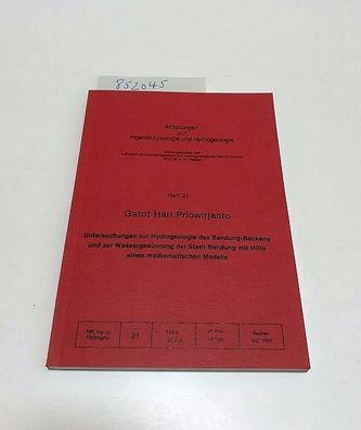 Priowirjanto, Gatot Hari und K.-H. (Hrsg.) Heitfeld: Untersuchungen zur Hydrogeologie