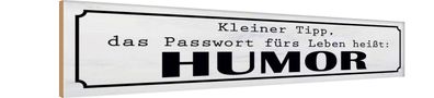 vianmo Holzschild Holzbild Spruch 46x10 cm Passwort fürs Leben heißt HUMOR