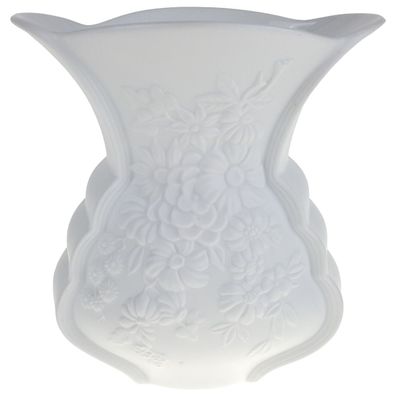 Blumenvase Vase 14,3 cm AK Kaiser Bisquit Blumendekor Weiß