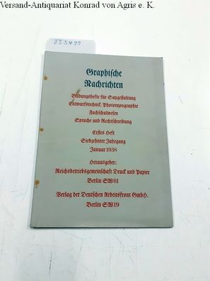 Reichsbetriebsgemeinschaft Druck und Papier (Hrsg.): Graphische Nachrichten. Januar