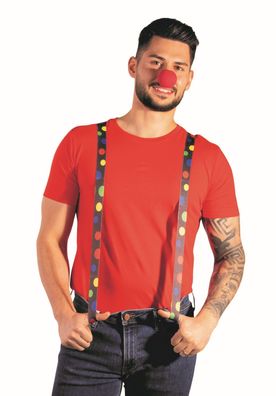 Clown Hosenträger und Schaumstoffnase Clownkostüm Karneval Fasching Zirkus