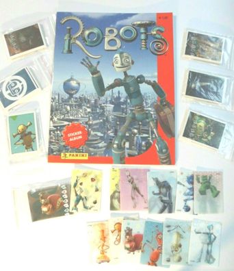 Robots (2005) Stickeralbum + kompletter Stickersatz + 12 Holo Sticker , Panini