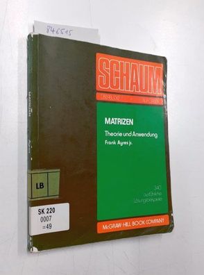 Frank, Ayres Jr.: Schaum's outline: Matrizen. Theorie und Anwendung