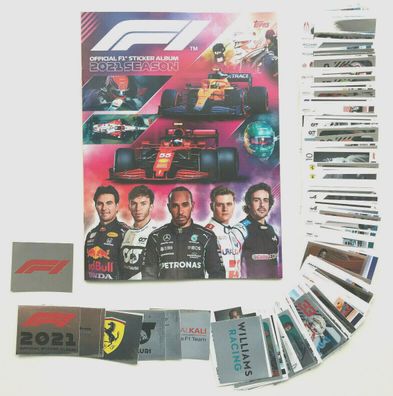 F1 Season 2021 - Leeralbum + kompletter Satz + Poster + 6 Limitierte Sticker RAR