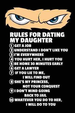 vianmo Holzschild Holzbild Spruch 12x18 cm Rules for dating my daughter Ninja