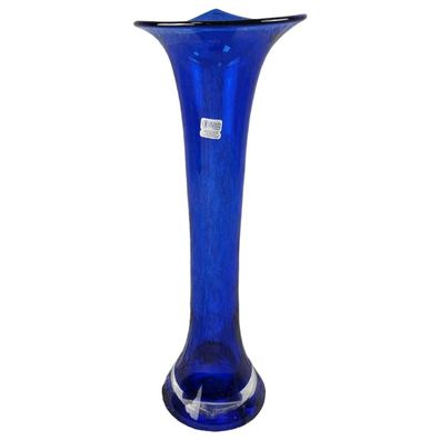 Vase Schott Cristal Germany Kristallglas blau H 32 cm