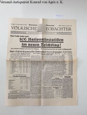 Hitler, Adolf (Hrsg.): Völkischer Beobachter : Bayernausgabe : 16. September 1930 :