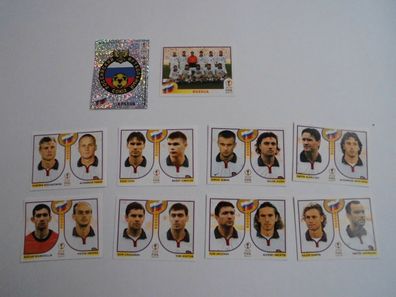 WM 2002 - Rußland , komplette Mannschaft , Nr.521 - 530, Panini , selten