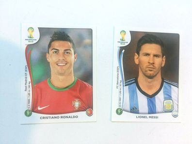 WM 2014 - Lionel Messi & Cristiano Ronaldo - Nr.430 & 523 - Panini