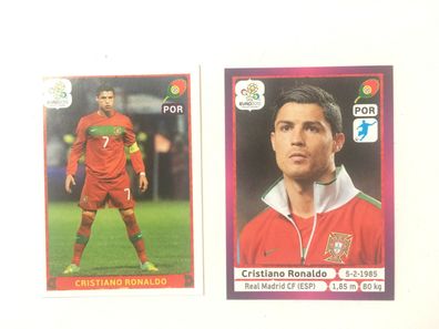 EM 2012 - Cristiano Ronaldo - Nr.277 & 280 - 2 Sticker , Panini