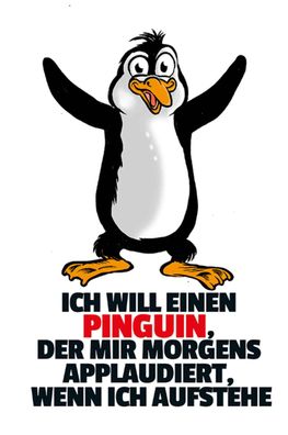 vianmo Holzschild Holzbild Spruch 12x18 cm will Penguin der mir applaudiert