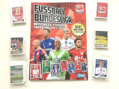 Bundesliga 2014/15 : Kompletter Satz Nr.1 - 294 + 18 Fan Sticker + Leeralbum, Topps