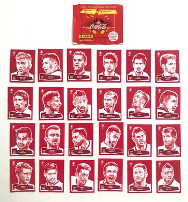 EM 2016 - 1 Stickertüte (OVP) + alle 24 Coca Cola Sticker - Panini , RAR