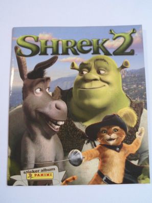 Shrek 2 Stickeralbum komplett beklebt , sehr guter Zustand , spanisches Album
