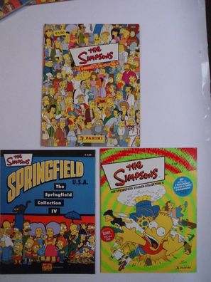 The Simpsons - Springfield Sticker Kollektion 2 & 3 & 4 ,3 Leeralben , Panini
