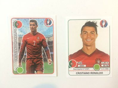 EM 2016 - Cristiano Ronaldo - Nr.596 & 597 - 2 Sticker , Panini