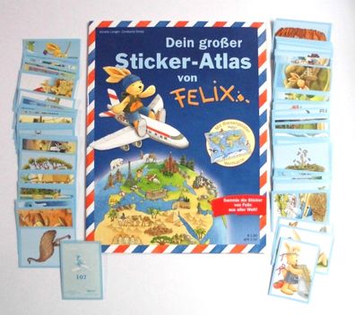 Felix - Dein großer Sticker-Atlas(2009) - Leeralbum + 100 verschiedene Sticker